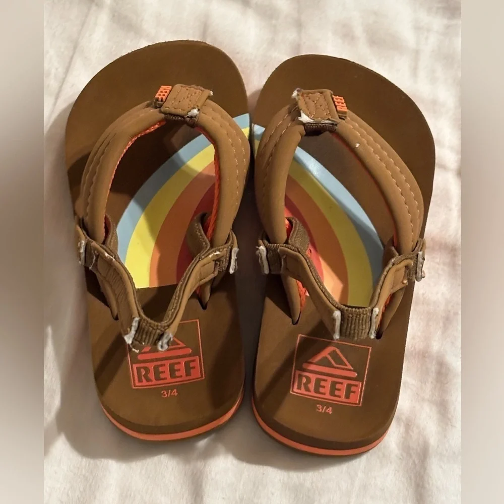 REEF Little Ahi Flip-Flops size 3/4 excellent condition